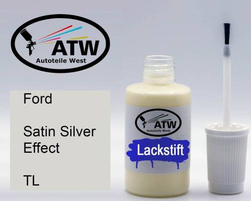 Ford, Satin Silver Effect, TL: 20ml Lackstift, von ATW Autoteile West.